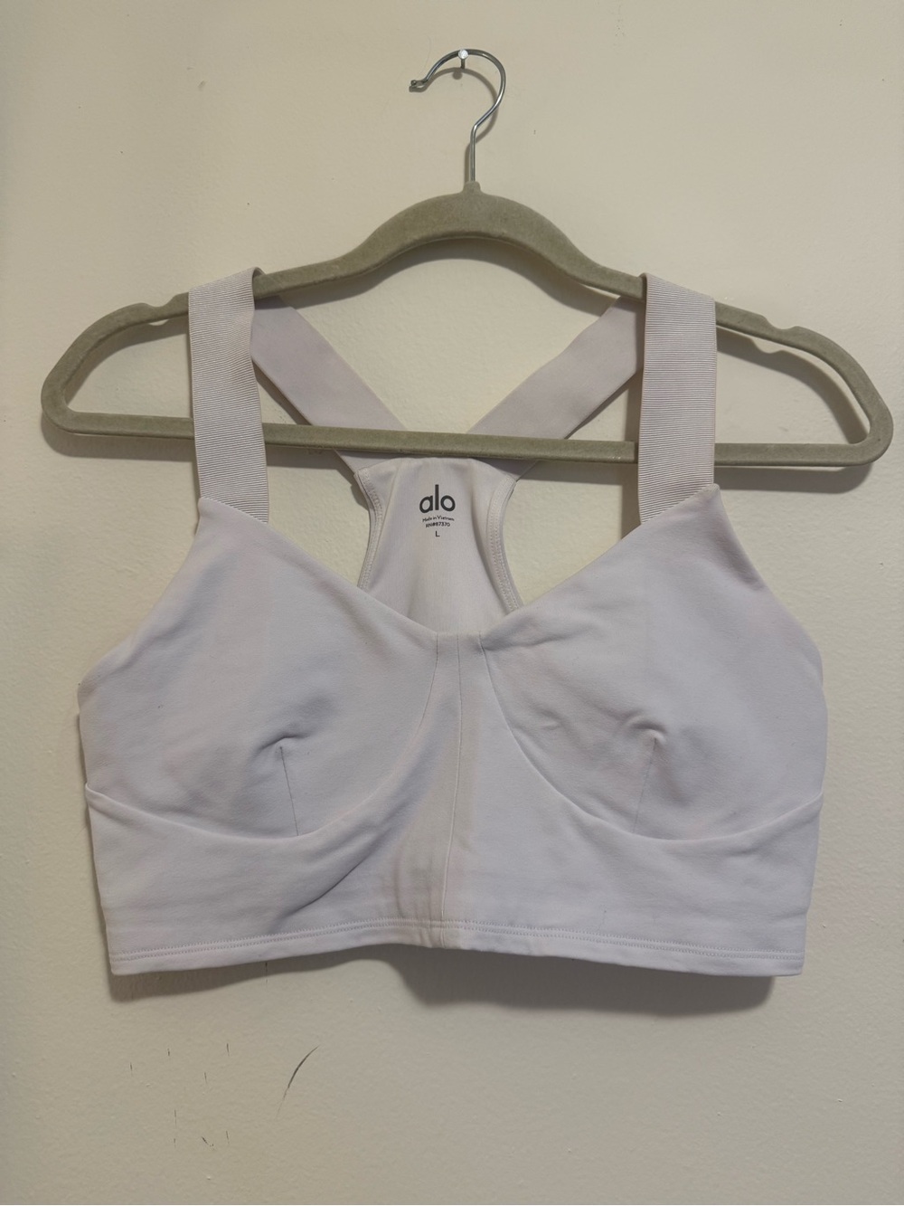 ALO Yoga white High-Impact Racerback Sports Bra